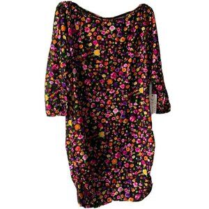 Swimsuit Cover Up Black Sheer Floral Print Anne Cole Size 14